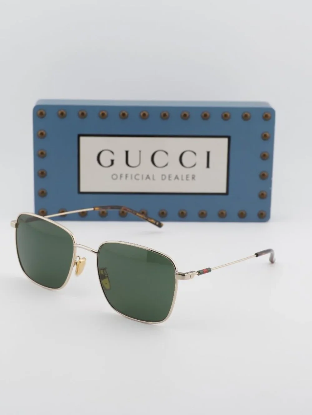 Gucci GG2097SK 002 Square Sunglasses - Gold\Green